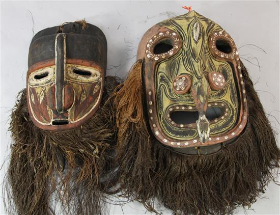 Two Sepik River ceremonial masks